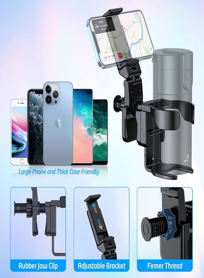ويزجير حامل أكواب وحامل هاتف لعربة الأطفال من WixGear، حامل أكواب وهاتف عالمي 2 في 1 لعربة الأطفال، والكرسي المتحرك، والمشاية، مع حامل هاتف جديد (إصدار أحدث) - Image 5